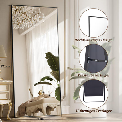 BEAUTYPEAK Ganzkörperspiegel 171x76cm – Stand- & Wandspiegel Schwarz