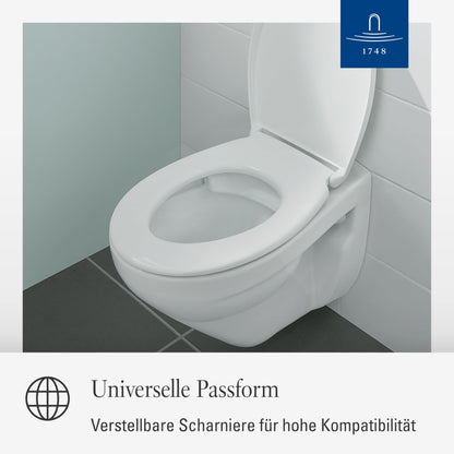 Villeroy & Boch Universal WC-Sitz – weiss, Absenkautomatik, Duroplast