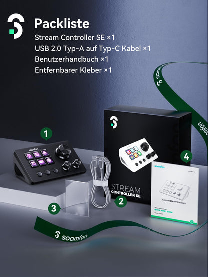 SOOMFON Stream Controller Deck SE, 6 LCD-Makrotasten, Schwarz