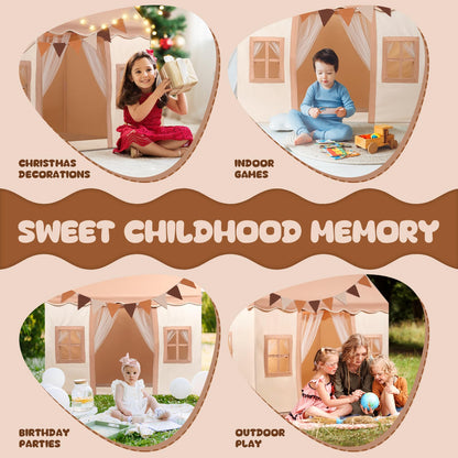 Snookids® Kinderzelt Spielhaus Indoor – mit Matte & Lichtern