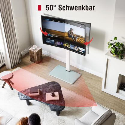 AOKCOS Universal TV Bodenständer 1.6m 43-85 Zoll – Weiss