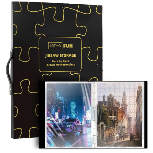 LOTMOFUN Puzzle-Aufbewahrungsordner für 50 Puzzles à 1000 Teile mit 25 transparenten Taschen