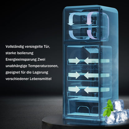 Merax Retro-Kühlschrank Gefrierkombination 60L - Gelb