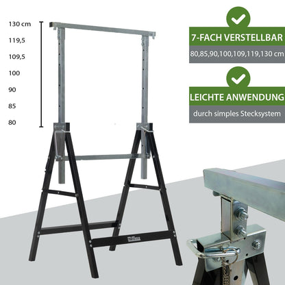 Baumarktplus Arbeitsbock 2er-Set höhenverstellbar 80-130 cm 400 kg