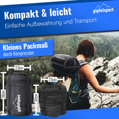 Gipfelsport Mumienschlafsack Ultraleicht – 4 Jahreszeiten Trekking