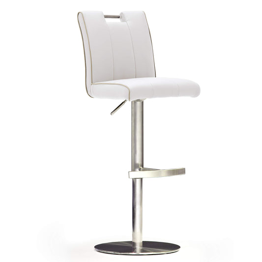 Robas Lund CA.STA Barhocker weiss – PU/Edelstahl drehbar