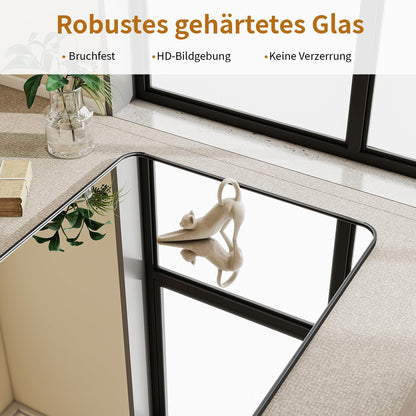 Koonmi Standspiegel Ganzkörper abgerundet 76x171cm - Schwarz