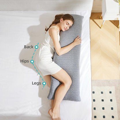 NOFFA Seitenschläferkissen – Visco Memory Foam 39x137 cm, verstellbar