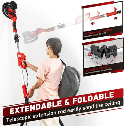 PROFI Wandschleifer Elektroschleifer 850W – LED, Teleskopgriff