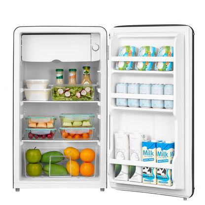 Comfee RCD93BL2EURT(E) Retro Kühlschrank, 93 Liter, Schwarz