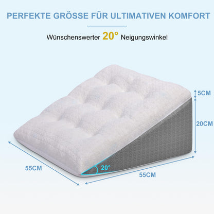 HAVARGO Keilkissen Memory Schaum Lesekissen 55x55x25 cm