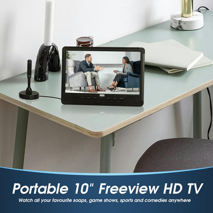 August DA383 Tragbarer 10-Zoll-HD-Fernseher mit DVD-Player und Akku