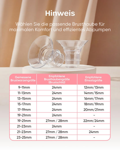 Nuliie S32 Elektrische Milchpumpe, freihändig, 4 Modi, 9 Stufen, Rosa