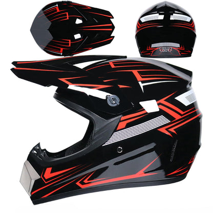 UIGJIOG Crosshelm Integralhelm für Kinder mit Brille und Handschuhe