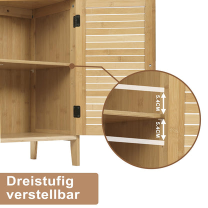 EUGAD Waschbeckenunterschrank Badezimmer – 2 Lamellentüren, 60x60x30 cm