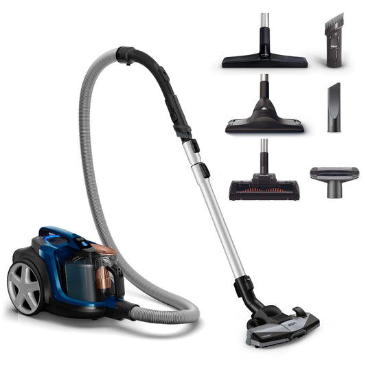 Philips PowerPro Expert Beutelloser Staubsauger - FC9745/09, kompaktes dunkelblau-schwarzes Gerät. Saugt Staub von Böden.