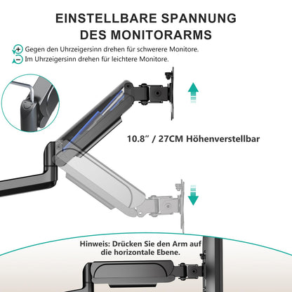 WALI Monitorhalterung 3 Monitore, Tischhalterung bis 32 Zoll, schwarz