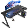 TRIUMPHKEY Gaming Tisch 120x60cm Gaming Schreibtisch - Kohlefaser Schwarz