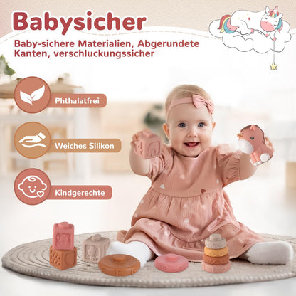 Almaxi 5-in-1 Montessori-Spielzeug ab 6 Monate, Motorikspielzeug
