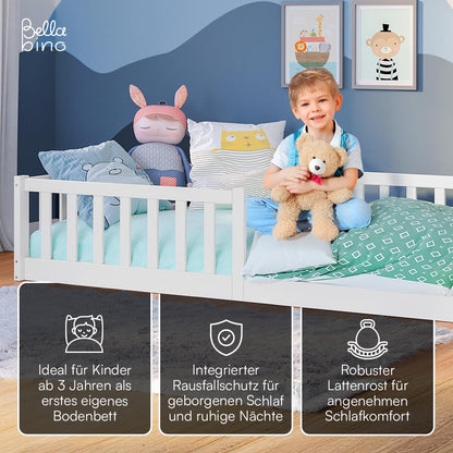 Bellabino Vere Bodenbett Montessori 90x200 cm Weiss