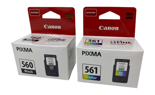 Canon Druckerpatronen Pixma TS5350 Serie – inkl. Kugelschreiber. Schwarze und farbige Tintenpatronen zum Tintenstrahldruck, plus ein schwarzer Kugelschreiber.