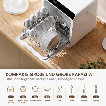HAVA Tischgeschirrspüler Mini - anschlusslos, 6 Programme