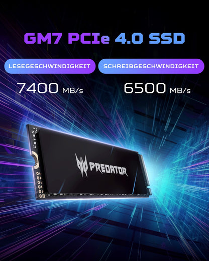 Acer Predator GM7 1TB M.2 NVMe SSD PCIe 4.0 für PC, Laptop und PS5