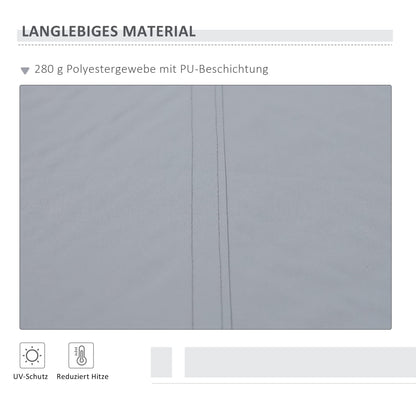 Outsunny Klemmmarkise 395cm – Balkon Sonnenschutz Weiss-Grau