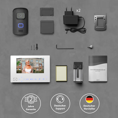 Goliath Funkklingel mit Kamera – Gegensprechanlage & Monitor kabellos