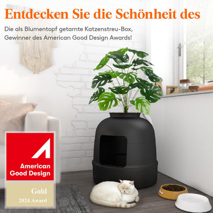 Lifewit Katzenklo Blumentopf Versteckte Katzentoilette XXL - Schwarz