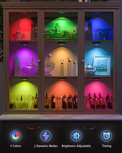 WILLED RGB LED Schrankbeleuchtung, Akku Unterbauleuchte, 6er Pack