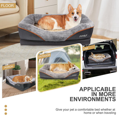JOYELF Hundebett orthopädisch, gross, Memory Foam, waschbarer Bezug