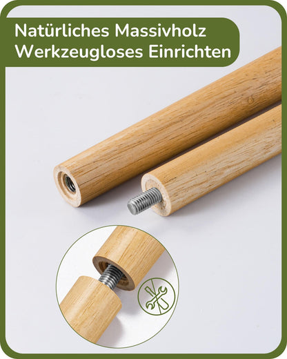 EDISHINE Stehlampe Dimmbar - Boho Holzstativ Leinen & Fernbedienung