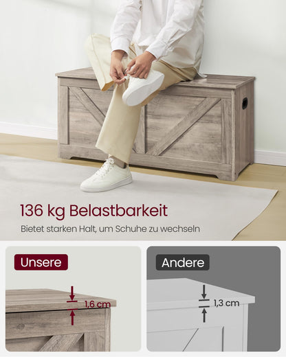 VASAGLE LSB060K03 Schuhbank mit Stauraum - Greige meliert