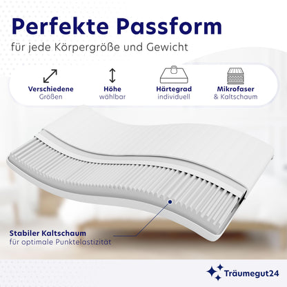 Träumegut24 AquaFlex 7-Zonen Kaltschaummatratze - 120x200 H2/H3