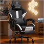 GTPLAYER Gaming Stuhl, ergonomischer Bürostuhl aus Stoff, schwarz – mit Fussstütze und Lendenkissen