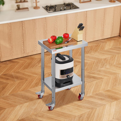 VEVOR Edelstahl Arbeitstisch 61x46cm - Gastro & Gewerbe