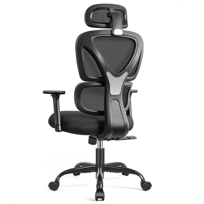 KERDOM Ergonomischer Schreibtischstuhl Bürostuhl – Schwarz