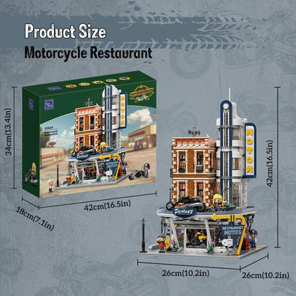 PANTASY Retro Motorrad-Diner & Bar Architektur Bauset