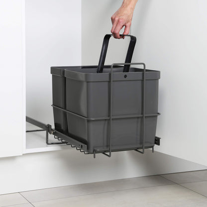 LM 64/2 Einbau Mülleimer Ausziehbar Duo – 2 Eimer, Anthrazit
