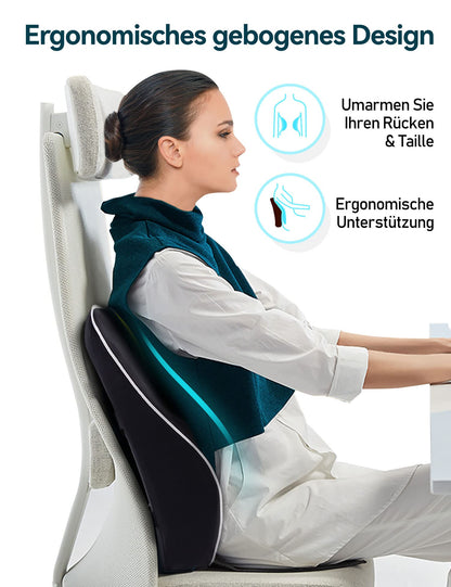 Travel Ease Ergonomisches Lendenkissen aus Memory Foam, schwarz