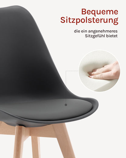 WOLTU Esszimmerstühle 4er Set – Kunstleder Skandi Grau
