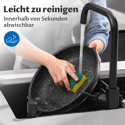 BEZIA Induktions Pfannen Set - Abnehmbare Griffe Antihaft