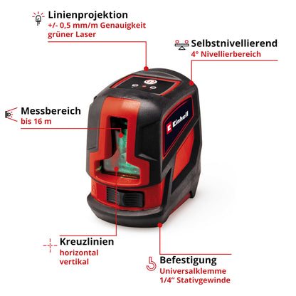 Einhell TC-LL 2 G Kreuzlinienlaser selbstnivellierend grün