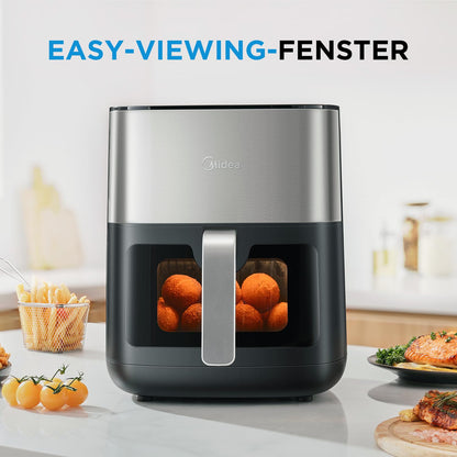 MIDEA Digital Airfryer 6.5L XL Heissluftfritteuse - Schwarz