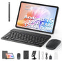 NextGen 2025 Tablet 10 Zoll 128GB - Android 15 Zubehör Set. Schwarzes, rechteckiges 10-Zoll-Tablet für mobiles Computing.
