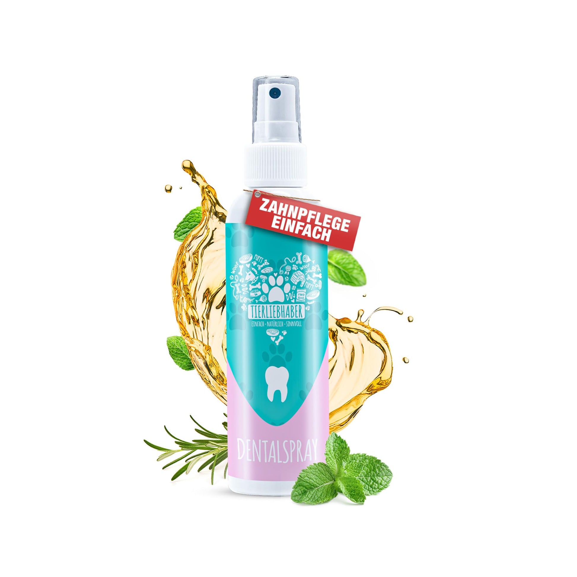 TIERLIEBHABER Dentalspray für Hunde – 100% natürliche Zahnpflege, Sprayflasche