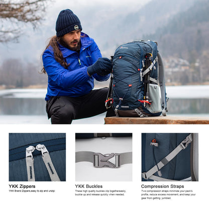 Mountaintop Wanderrucksack 40L Trekkingrucksack mit Regenhülle