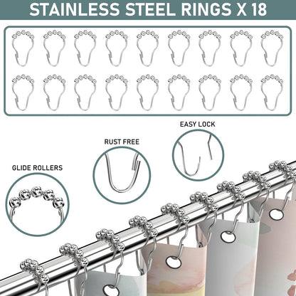 Premium L-Form Duschstange Edelstahl - 70-100x70-100cm Silber