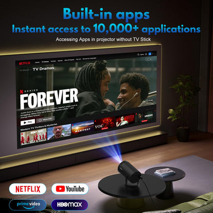 Mini Beamer Tragbarer Smart Projektor 180° - 1080P 4K Dual WiFi